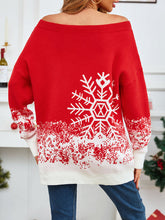 Pull de Noël décontracté à col bateau pour femme